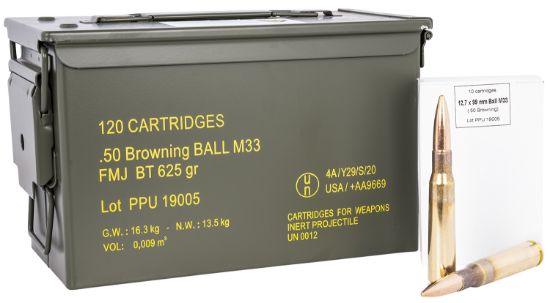 Picture of Ppu Pprm50m Rangemaster 50 Bmg 625 Gr Full Metal Jacket/ 120Rds *Sold By Case *Includes Metal Can 