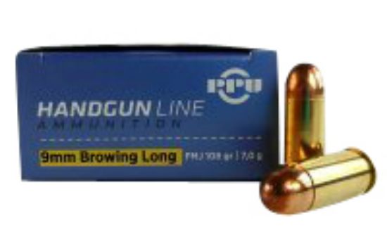 Picture of Ppu Pph9bl Handgun 9Mm Browning Long 108 Gr Full Metal Jacket 50 Per Box/ 20 Case 