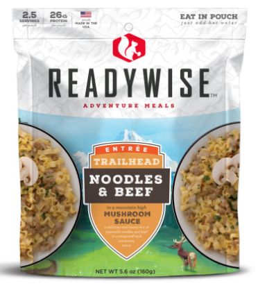 Picture of Readywise Rw05004 Trailhead Noodles & Beef 2.5 Servings In A Resealable Pouch, 6 Per Case 