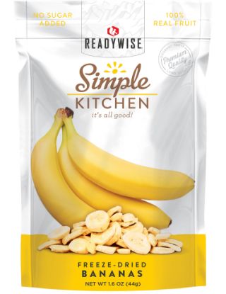 Picture of Readywise Sk05007 Simple Kitchen Freeze Dried Fruit Bananas 1 Serving Pouch 6 Per Case 