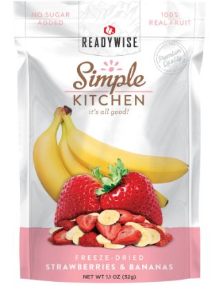 Picture of Readywise Sk05009 Simple Kitchen Freeze Dried Fruit Strawberry & Bananas 1 Serving Pouch 6 Per Case 