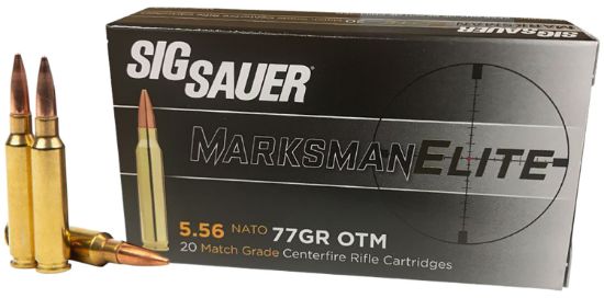 Picture of Sig Sauer E556m420 Marksman 5.56X45mm Nato 77 Gr Open Tip Match 20 Per Box/ 10 Case 