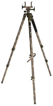 Picture of Bog-Pod 1134446 Deathgrip Tripod, Aluminum With Realtree Excape Camo Finish, Steel Spike Feet, Integrated Bubble Level, Clamp Attachment & 360 Degree Pan 