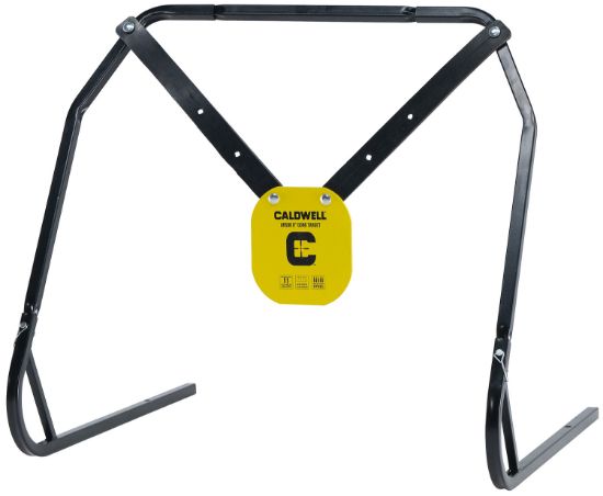 Picture of Caldwell 1140016 Gong & Target Stand 8" Yellow Ar500 Steel Gong Hanging Includes Xl Strap Hangers 