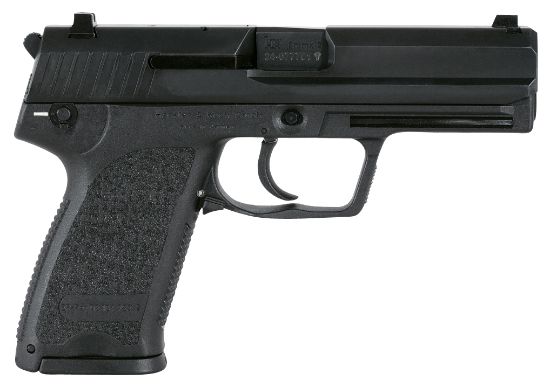 Picture of Hk 81000316 Usp V1 Sa/Da 40 S&W Caliber With 4.25" Barrel, 10+1 Capacity, Overall Black Finish, Serrated Trigger Guard Frame, Serrated Steel Slide & Polymer Grip Includes 2 Mags 