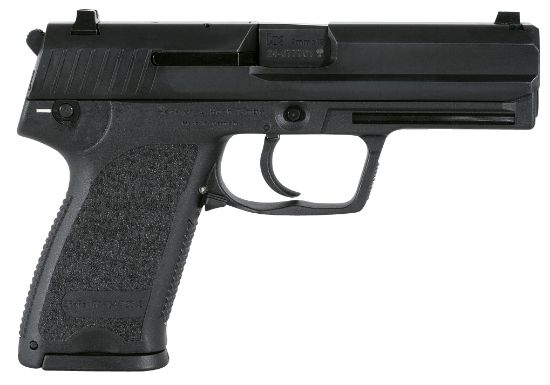 Picture of Hk 81000317 Usp V1 Sa/Da 40 S&W Caliber With 4.25" Barrel, 10+1 Capacity, Overall Black Finish, Serrated Trigger Guard Frame, Serrated Steel Slide, Polymer Grip & Night Sights Includes 3 Mags 