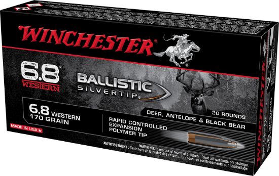 Picture of Winchester Ammo Sbst68w Ballistic Silvertip 6.8 Western 170 Gr Rapid Controlled Expansion Polymer Tip 20 Per Box/ 10 Case 