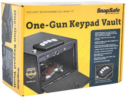 Picture of Snapsafe 75433 Snapsafe Keypad Vault Keypad/Key Entry Black Holds 1 Handgun Steel 