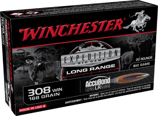 Picture of Winchester Ammo S308lr Expedition Big Game Long Range 308 Win 168 Gr Nosler Accubond Long-Range 20 Per Box/ 10 Case 