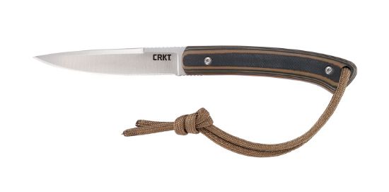 Picture of Crkt 2382 Biwa 3.02" Fixed Plain Satin 8Cr13mov Ss Blade/Black/Brown G10 Handle Includes Lanyard/Sheath 