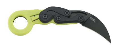 Picture of Crkt 4041G Provoke Zap 2.47" Folding Plain Black Stonewashed 4116 Stainless Steel Blade/Bright Green Grivory Handle Includes Pocket Clip 