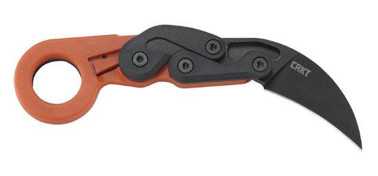 Picture of Crkt 4041O Provoke 2.47" Folding Plain Black Stonewashed 4116 Stainless Steel Blade/Orange Grivory Handle Includes Pocket Clip 