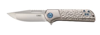 Picture of Crkt 6525 Lanny 3.18" Folding Modified Clip Point Plain Satin 8Cr13mov Ss Blade/Aluminum Handle Includes Pocket Clip 