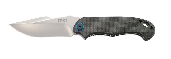 Picture of Crkt 7920 P.S.D. 3.63" Folding Plain Satin 4116 Stainless Steel Blade/ Black Carbon Fiber/G10 Handle Includes Pocket Clip 