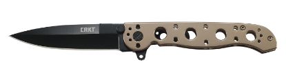 Picture of Crkt M1603bk M16 03Bk 3.55" Flipper Spear Point Plain Black Oxide 12C27 Sandvik Blade, Bronze 2Cr13 Stainless Handle, Includes Pocket Clip 