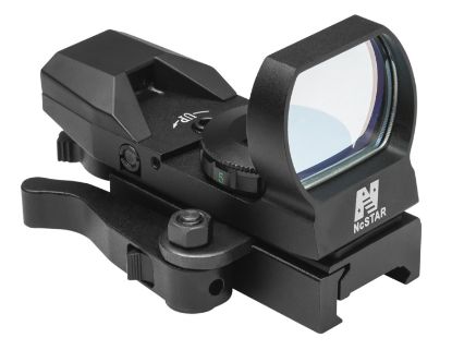 Picture of Ncstar D4bq Red Four Reticle Reflex-Qr Mount Black Anodized, 1X24mm X 34Mm, 3 Moa Multi Reticle Rifle Features Qr Mount 