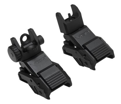 Picture of Ncstar Vmarflc Pro Series Flip Up Front And Rear Sights Black Flip Up For Ar-Platform 