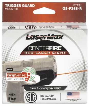 Picture of Lasermax Gsp365r Centerfire Laser With Gripsense Red Sig Sauer P365 Black 