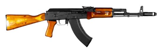Picture of Kalashnikov Usa Kr103aw Kr-103 7.62X39mm Caliber With 16.33" Barrel, 30+1 Capacity, Black Metal Finish, Amber Wood Stock Black Polymer Grip Right Hand 