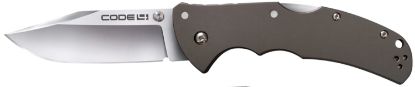 Picture of Cold Steel Cs58pc Code 4 3.50" Folding Clip Point Plain Satin Polished S35vn Ss Blade/Anodized Gun Metal Gray Aluminum Handle Includes Pocket Clip 