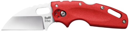 Picture of Cold Steel Cs20ltr Tuff Lite 2.50" Folding Clip Point Plain Aus-8A Ss Blade/Red Griv-Ex Handle Includes Pocket Clip 