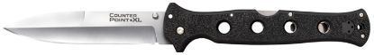 Picture of Cold Steel Cs10aa Counter Point Xl 6" Folding Spear Point Plain Satin Aus-10A Ss Blade/Black Griv-Ex Handle Includes Pocket Clip 