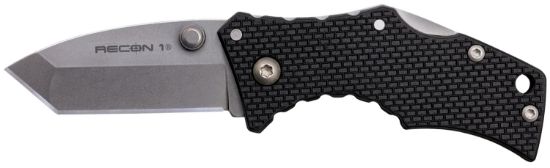 Picture of Cold Steel Cs27dt Recon 1 Micro 2" Folding Tanto Plain Stonewashed 4034 Ss Blade/ Black Griv-Ex Handle Includes Pocket Clip 