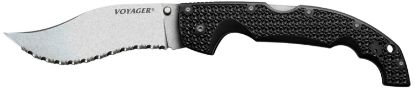 Picture of Cold Steel Cs29axvs Voyager Xl 5.50" Folding Vaquero Serrated Aus-10A Ss Blade/ Black Griv-Ex W/Aluminum Liners Handle Includes Pocket Clip 