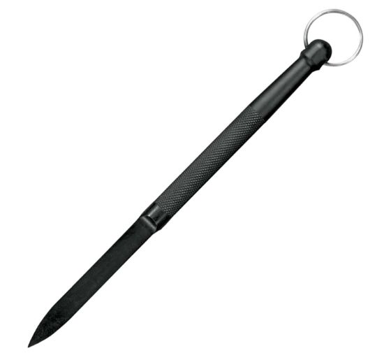 Picture of Cold Steel Cs92dd Delta Dart 3.38" Fixed Plain Black Knurled W/Lanyard Ring Zy-Ex Handle 