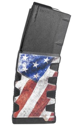 Picture of Mission First Tactical Exdpm556afm1 Extreme Duty 30Rd 223 Rem/5.56X45mm Fits Ar-15/M4 Black W/American Flag M1 Polymer 