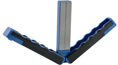 Picture of Accusharp 051C Paddle Sharpener Folding Diamond Sharpener Black/Blue Overmolded Rubber Handle 