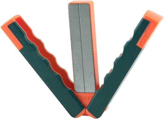 Picture of Accusharp 077C Paddle Sharpener Folding Fine, Coarse Diamond Sharpener Gray/Orange Overmolded Rubber Handle 
