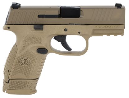 Picture of Fn 66100818 509 Compact 9Mm Luger 3.70" Barrel 12+1 Or 15+1, Flat Dark Earth Polymer Frame With Mounting Rail, Flat Dark Earth Stainless Steel Slide, No Manual Safety 