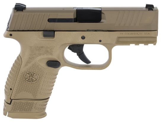 Picture of Fn 66100818 509 Compact 9Mm Luger 3.70" Barrel 12+1 Or 15+1, Flat Dark Earth Polymer Frame With Mounting Rail, Flat Dark Earth Stainless Steel Slide, No Manual Safety 