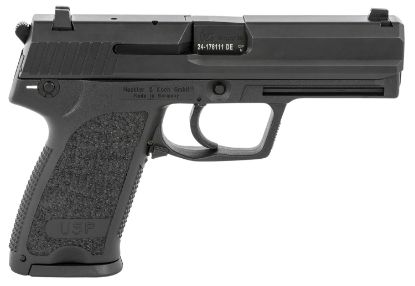 Picture of Hk 81000309 Usp V1 Sa/Da 9Mm Luger Caliber With 4.25" Barrel, 10+1 Capacity, Overall Black Finish, Serrated Trigger Guard Frame, Serrated Steel Slide & Polymer Grip Includes 2 Mags 