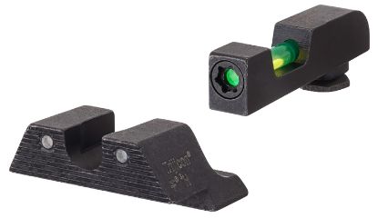 Picture of Trijicon 601104 Di Night Sight Set- Glock Large Frame Black | Green Tritium/Fiber Optic Front Sight Black Outline Front Sight Green Tritium Black Outline Rear Sight 