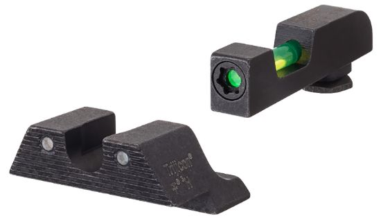 Picture of Trijicon 601104 Di Night Sight Set- Glock Large Frame Black | Green Tritium/Fiber Optic Front Sight Black Outline Front Sight Green Tritium Black Outline Rear Sight 