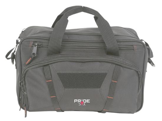 Picture of Tac Six 8247 Tactical Sporter Range Bag Black Endura With Removable Shoulder Strap, Pockets, Padded Pistol Rug & Exterior Webbing 