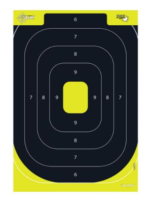 Picture of Ez-Aim 15372 Splash Reactive Target Ipsc Silhouette Paper Hanging 12.50" W X 18.25" H Black/Yellow 8 Per Pkg 