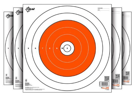 Picture of Ez-Aim 15496 Bullseye Paper Hanging 12" X 12" White/Orange 12 Per Pack 