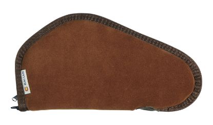 Picture of Heritage Cases 8611 Handgun Case Brown Suede W/Black Trim, Faux Sherpa Lining & Foam Padding, Lockable Zippers 11" L 