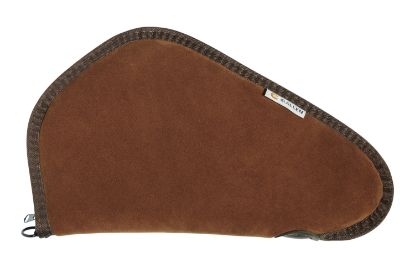 Picture of Heritage Cases 8613 Handgun Case Brown Suede W/Black Trim, Faux Sherpa Lining & Foam Padding, Lockable Zippers 13" L 