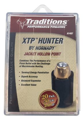 Picture of Traditions A1497 Xtp Hunter Muzzleloader Bullets 50 Cal Jacketed Hollow Point 240 Gr/ 20 Per Box 