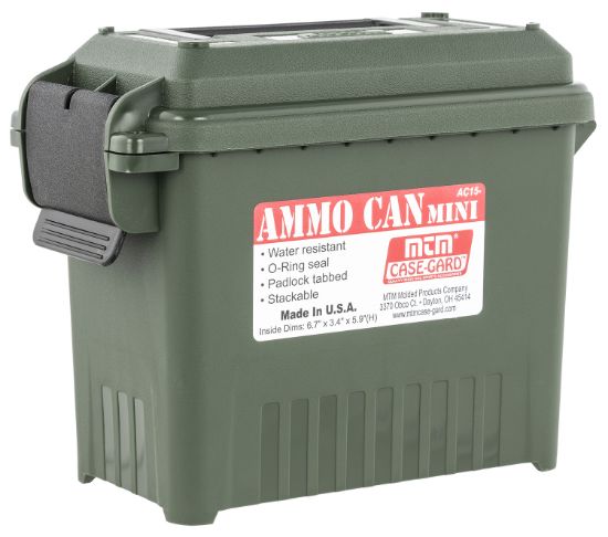 Picture of Mtm Case-Gard Ac1511 Ammo Can Mini Multi-Caliber Forest Green Polypropylene 