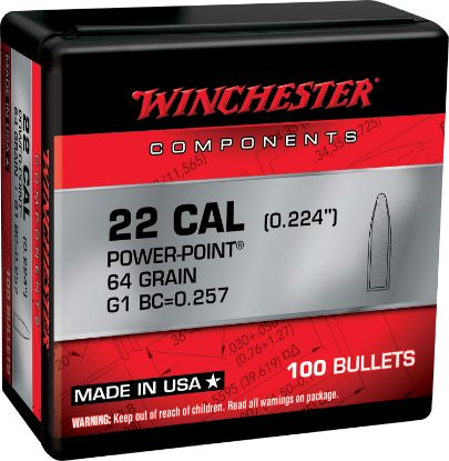 Picture of Winchester Ammo Wb223pp64x Centerfire Rifle 223 Rem .224 64 Gr Power Point 100 Per Box/ 10 Case 