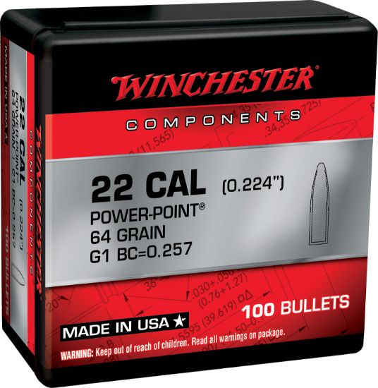 Picture of Winchester Ammo Wb223pp64x Centerfire Rifle 223 Rem .224 64 Gr Power Point 100 Per Box/ 10 Case 