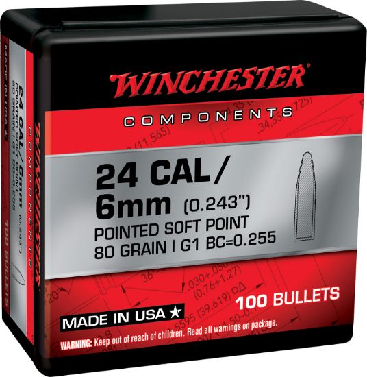 Picture of Winchester Ammo Wb243sp80x Centerfire Rifle 243 Win .243 80 Gr Pointed Soft Point 100 Per Box/ 10 Case 