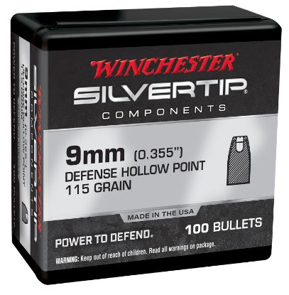 Picture of Winchester Ammo Wb9st115x Centerfire Handgun Reloading 9Mm .355 115 Gr Silvertip Hollow Point 100 Per Box/ 10 Case 