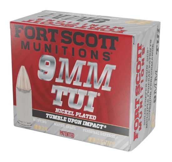 Picture of Fort Scott Munitions 9Mm080scvnic Tumble Upon Impact (Tui) 9Mm Luger 80 Gr Solid Copper Spun 20 Per Box/ 25 Case 