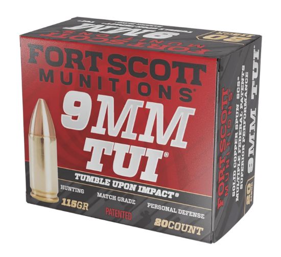 Picture of Fort Scott Munitions 9Mm115scv Tumble Upon Impact (Tui) 9Mm Luger 115 Gr Solid Copper Spun 20 Per Box/ 25 Case 